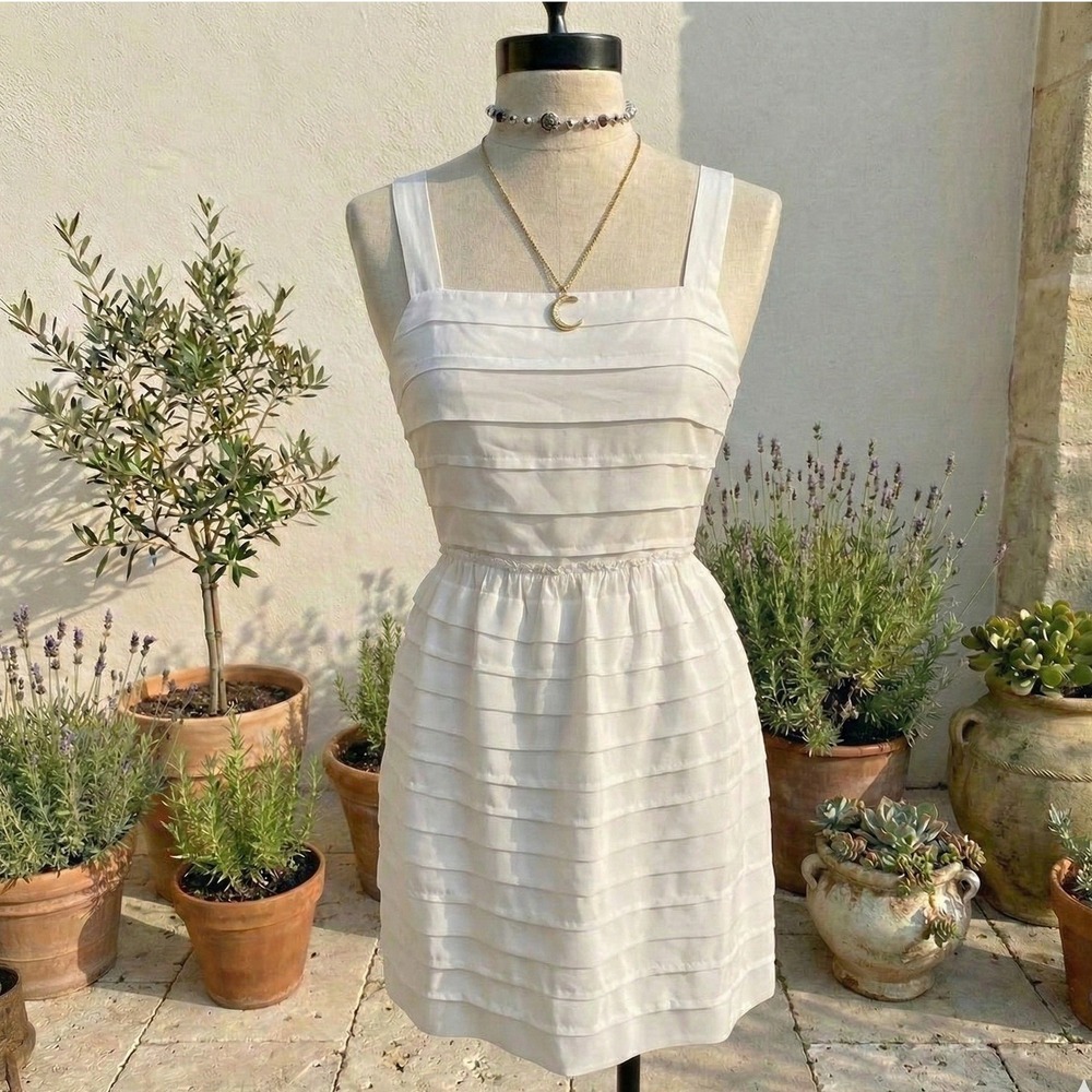 SMALL‎ Free People Cream Lace-Up Back Sundress